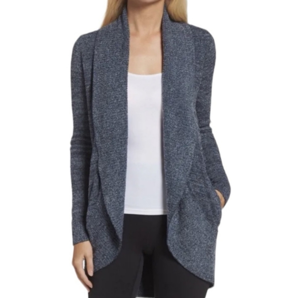 Barefoot dreams cozychic lite circle cardigan blue marle size M
